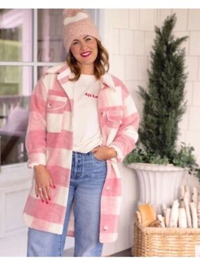 Joe Fresh x Jillian Harris Pink Plaid Shacket
